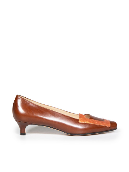 Manolo Blahnik Brown Leather Court Pumps