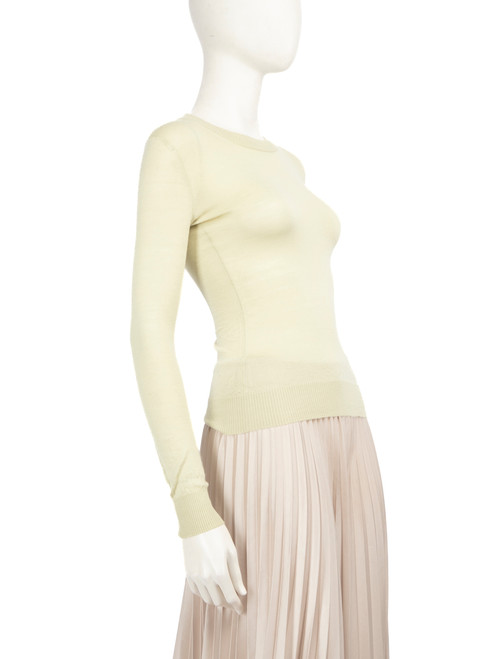 Alaïa Green Cashmere Long Sleeve Top Alaïa Green Cashmere Long Sleeve Top