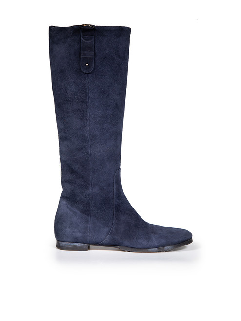 Jimmy Choo Navy Suede Knee High Boots Jimmy Choo Navy Suede Knee High Boots