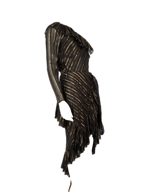 Philosophy Black & Gold One Shoulder Knee Length Dress