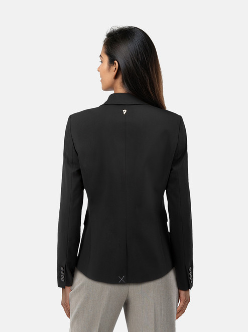 Dondup Black Satin Lapel Single Breasted Blazer