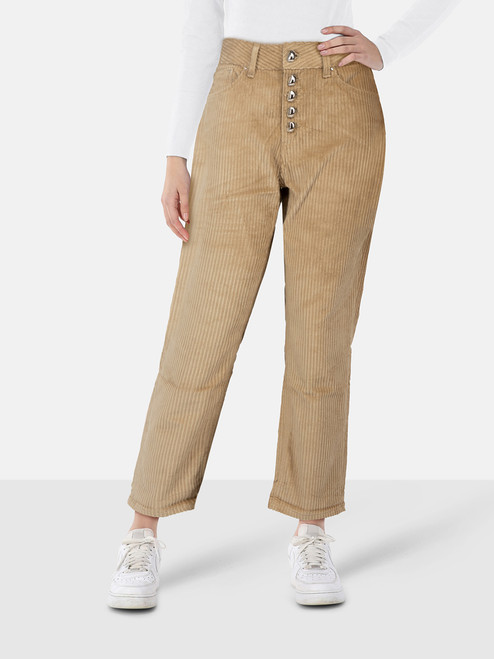 Dondup Camel Brown Rock Velvet Trousers