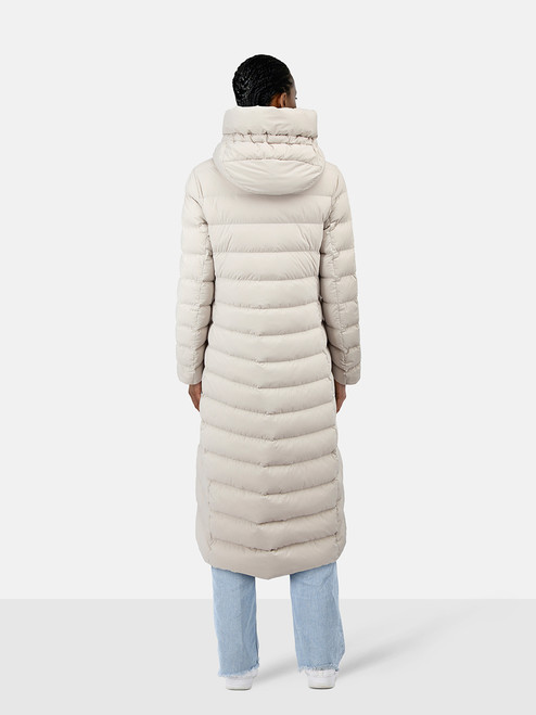 Duno Ecru Down Filled Puffer Long Coat