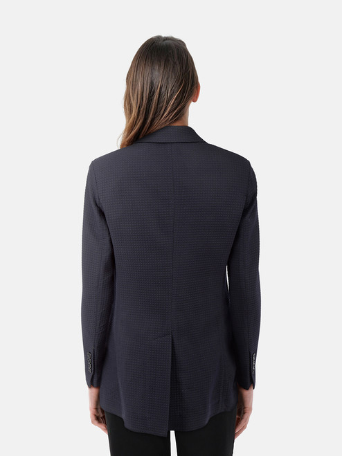 Circolo 1901 Navy Wool Knitted Button Blazer