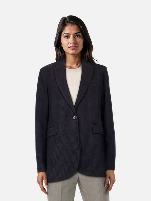 Circolo 1901 Navy Wool Buttoned Blazer Jacket