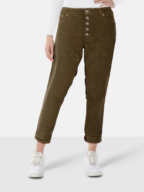 Dondup Green Cropped Length Koons Trousers
