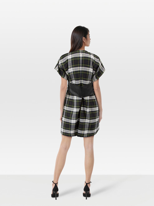 Alexander McQueen Green Wool Tartan Corset Dress