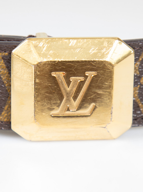 Louis Vuitton Brown Monogram Canvas Cabochon Belt