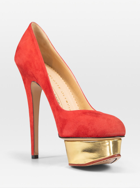 Charlotte Olympia Red Suede Dolly Pumps Charlotte Olympia Red Suede Dolly Pumps