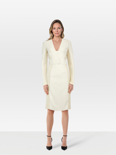 Tom Ford Ecru Long Sleeve Mesh Dress