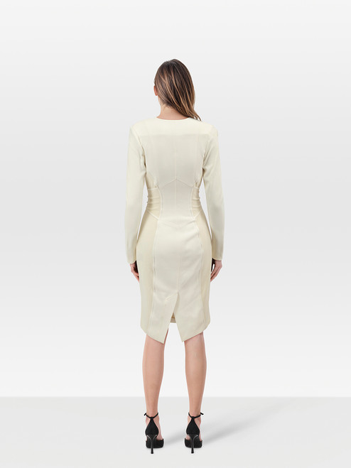 Tom Ford Ecru Long Sleeve Mesh Dress
