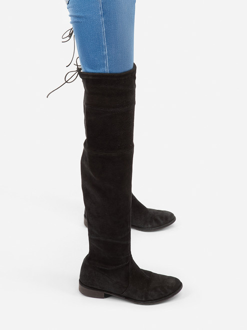Stuart Weitzman Stuart Weitzman for Russell & Bromley Black Suede Knee High Boots