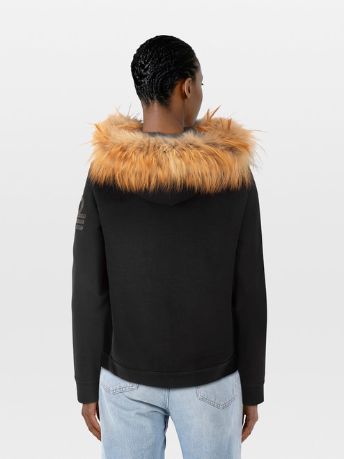Brunello Cucinelli Black Fur Collar Hood Jacket