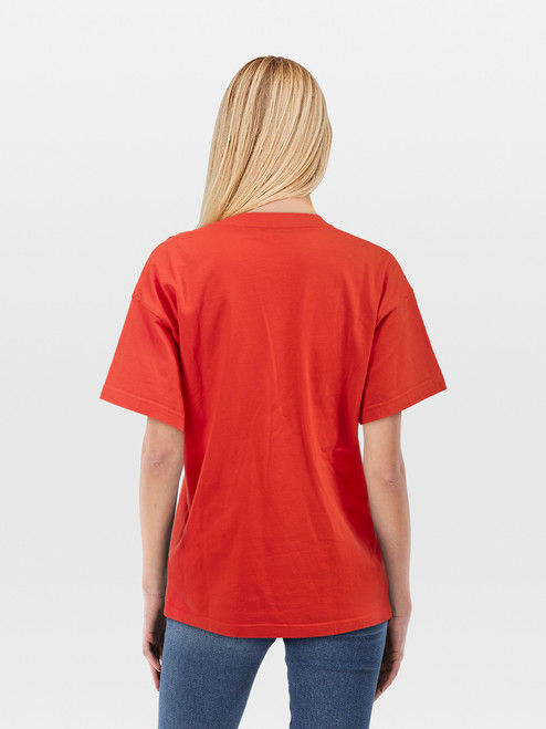 Balenciaga Red Graphic Print Oversized T-Shirt