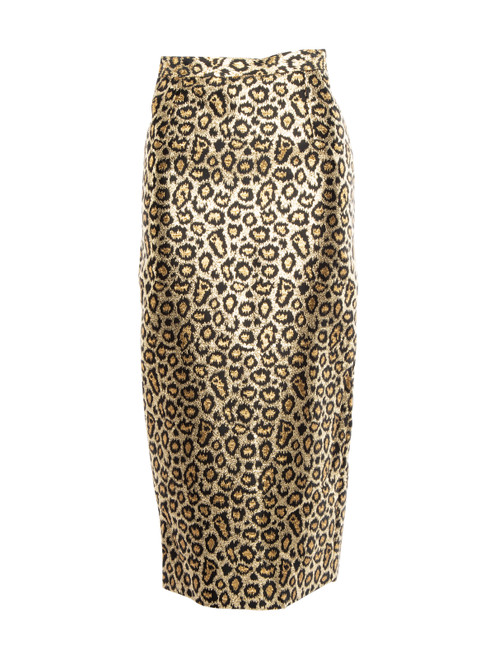 leopard print stretch skirt