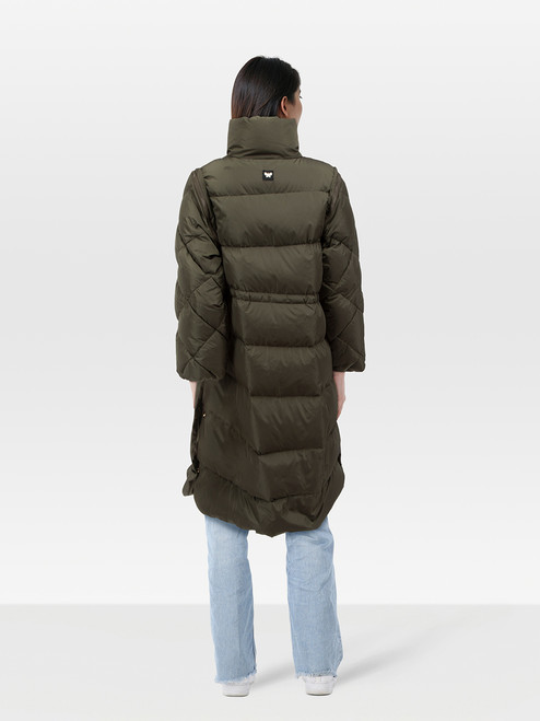 Max Mara Weekend Max Mara Khaki Furetto Puffer Coat With Hat