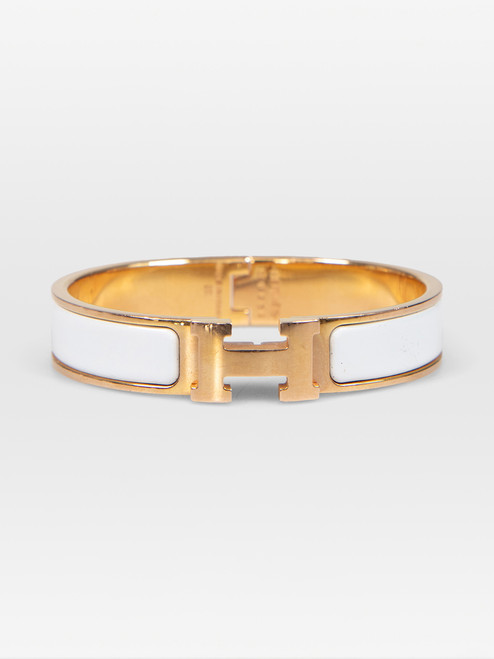 Hermès Blanc Clic H Bracelet