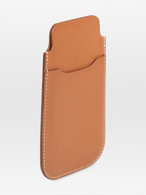 Hermès Brown Leather Button Detail Cardholder