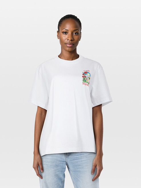 Casablanca White Logo Graphic Print T-Shirt