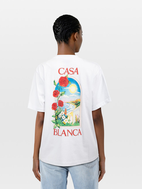 Casablanca White Logo Graphic Print T-Shirt