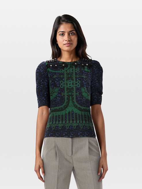 Louis Vuitton Chinese Knot Print Wool Top