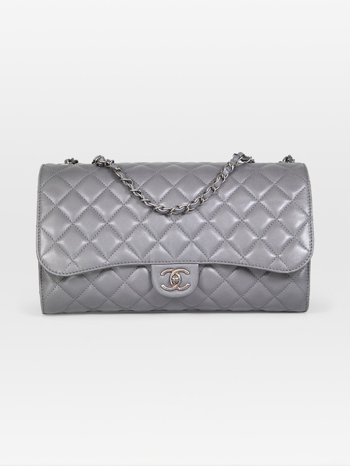 Chanel 2014-2015 Grey Convertible Drawstring Bag