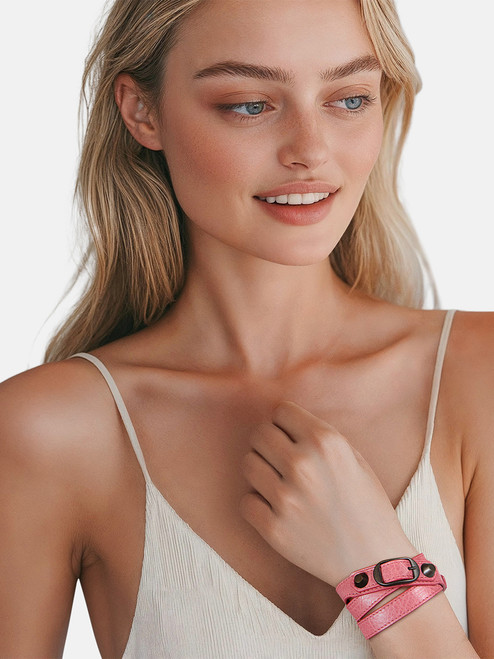 Balenciaga Pink Arena Giant Triple Tour Bracelet