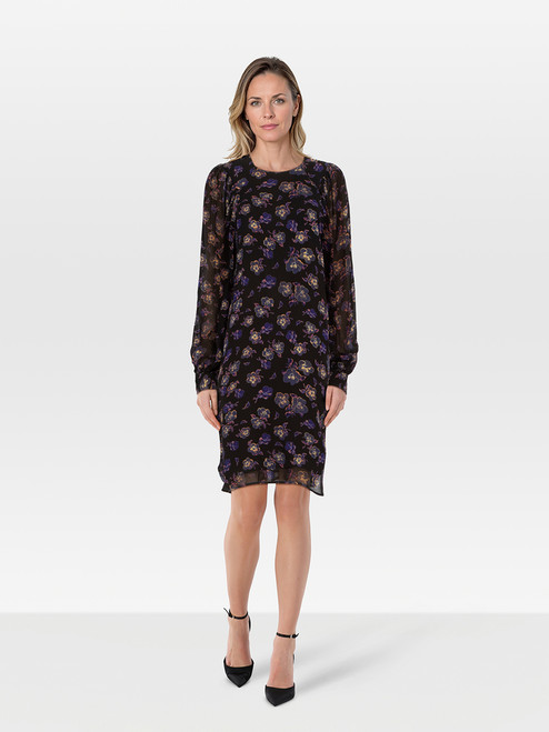 Ganni Floral Long Sleeve Knee Length Dress