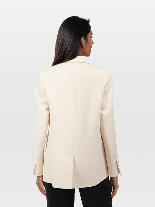 Victoria Beckham Ecru Single Breasted Hook Blazer