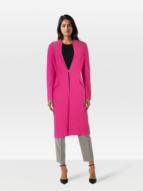Amanda Wakeley Pink Wool Long Blazer