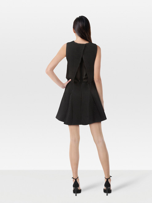 Maje Black Layered Detail Mini Dress