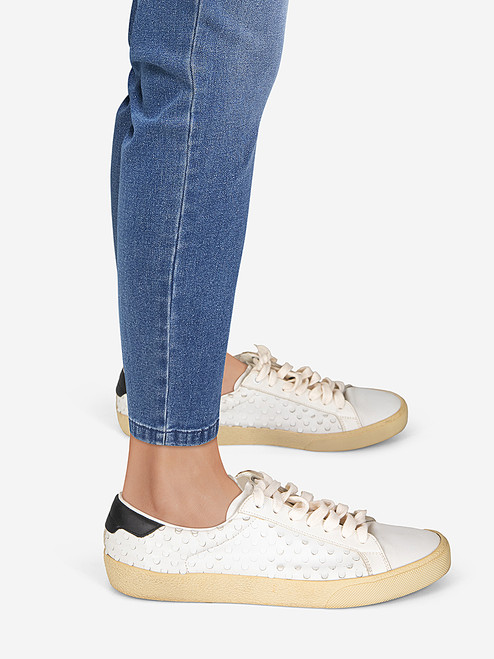 Saint Laurent White Leather Perforated Trainers