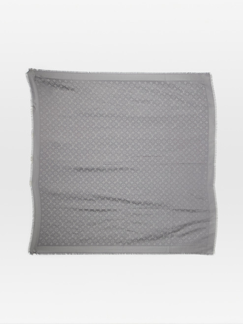 Louis Vuitton Silk Grey Monogram Shine Shawl Louis Vuitton Silk Grey Monogram Shine Shawl