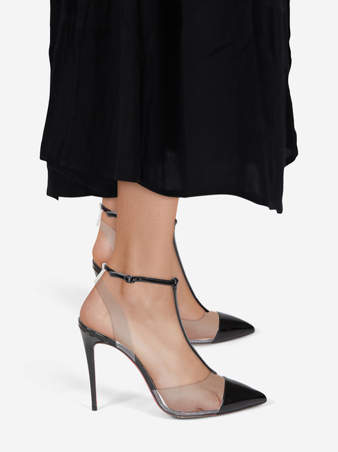 Christian Louboutin Black Patent & PVC Detail Heels Christian Louboutin Black Patent & PVC Detail Heels