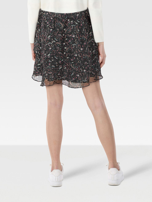 Iro Feather Print Mini Skirt