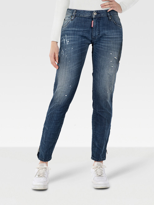 Dsquared2 Blue Denim Distressed Skinny Jeans