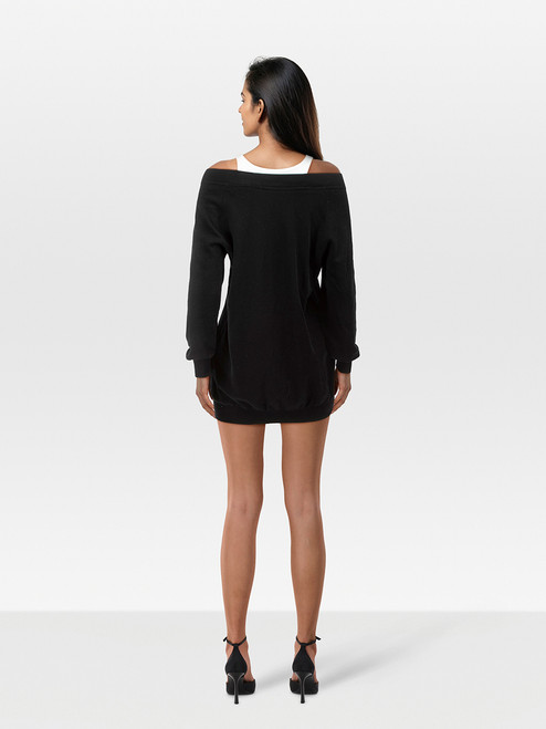 Alexander Wang Black & White Wool Layered Jersey Dress Alexander Wang Black & White Wool Layered Jersey Dress