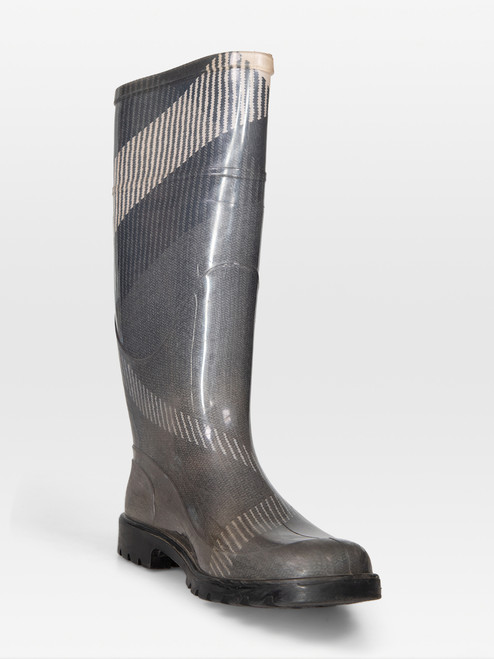 Burberry Grey Plaid Print Rain Boots Burberry Grey Plaid Print Rain Boots