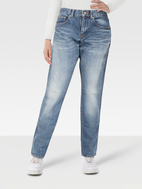 Saint Laurent Blue Denim Slim Fit High Rise Jeans