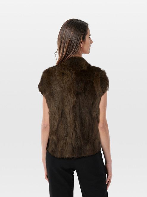 Inès & Maréchal Brown Fox Fur Short Sleeve Gilet Inès & Maréchal Brown Fox Fur Short Sleeve Gilet