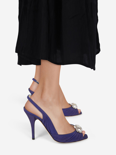 Jimmy Choo Purple Slingback Crystal Heels