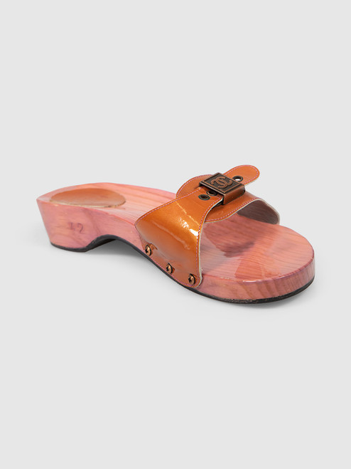 Chanel Chanel Sport Vintage Pink Patent Wooden Slides