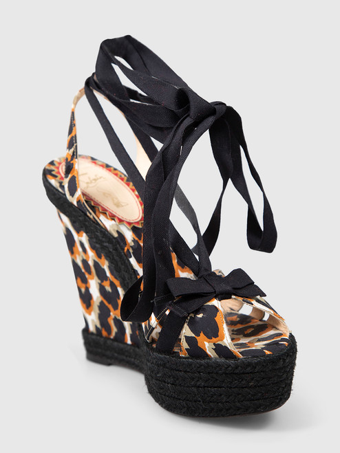 Christian Louboutin Isabelle Leopard Wedge Sandals