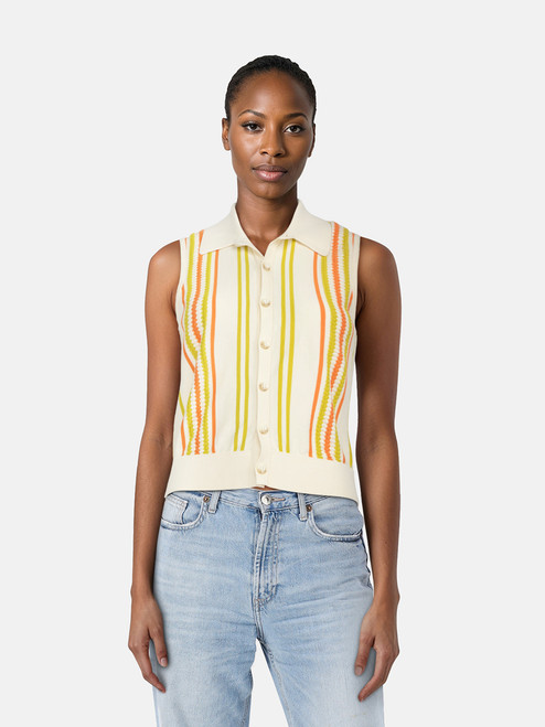 Guest in Residence Striped Knit Vest Top Guest in Residence Striped Knit Vest Top