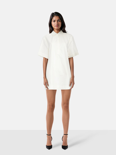 Jonathan Simkhai White Short Sleeve Shirt Dress