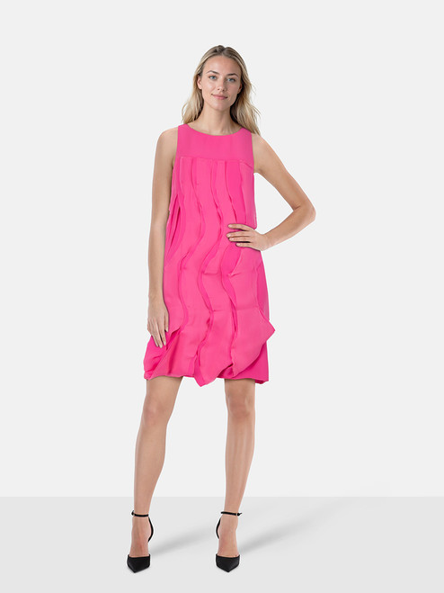 Bottega Veneta Pink Ruffle Detail Dress