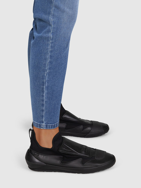 Salvatore Ferragamo Black Nile Slip On Trainers