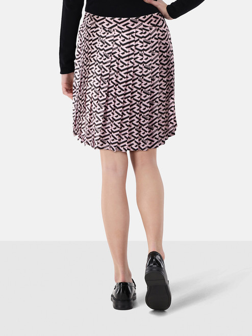 Versace Multicolour Logo Printed Skirt