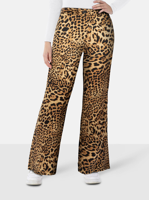 Nili Lotan Brown Silk Leopard Print Trousers