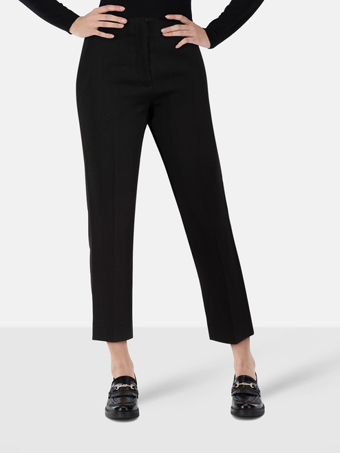 Miu Miu Black High Rise Cropped Slim Fit Trousers